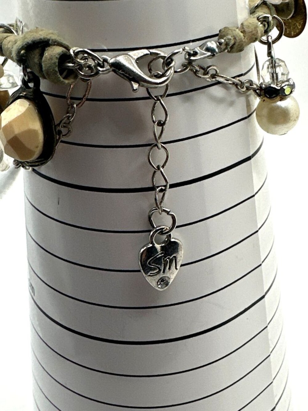 Eclectic Charm Bracelet Sandra Magsamen SM Assemblage Jewelry Trendy Layered - Picture 6 of 7